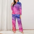 thumbnail image 2 of Balery Rainbow Glitter Cute Conjunto de Pijama con Estampado para Mujer, Conjunto de Dos Piezas con Manga Larga, Ropa de Dormir Suave con Bolsillos, Pijamas Cómodos-XX-Large, 2 of 7