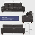 thumbnail image 3 of 88.58" Modern Sofas Couches for Living Room with Removable Sofa Cushion and Detachable Sofa Cover, Solid Wood Frame and Serpentine Spring,Easy to Install (Dark Gray), 3 of 7