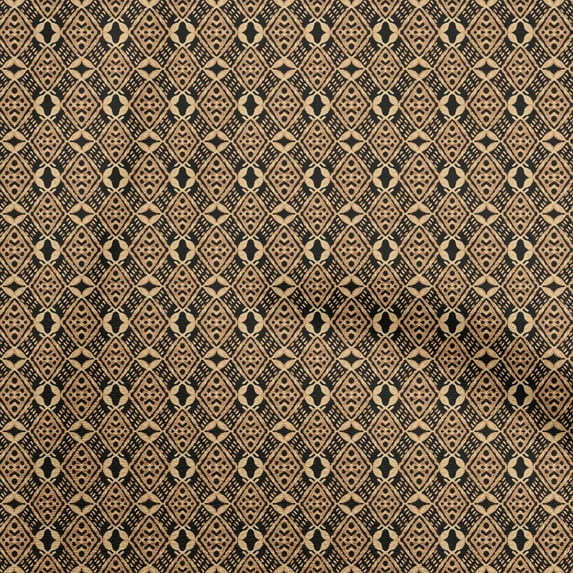 oneOone Viscose Jersey Brown Fabric Geometric Sewing Fabric By The Yard Printed Diy Clothing Sewing Supplies 60 Inch Wide