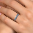 thumbnail image 4 of Gem Stone King 925 Sterling Silver Persian Blue Round Moissanite Band Ring for Women (1.15 Cttw, Available in Size 5, 6, 7, 8, 9), 4 of 6