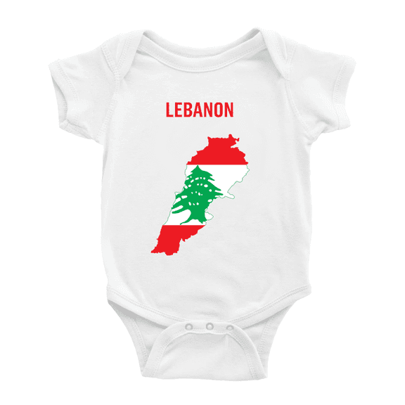 Lebanon Map Flag Cute Baby Clothes Unisex (White, 6-12 Months)