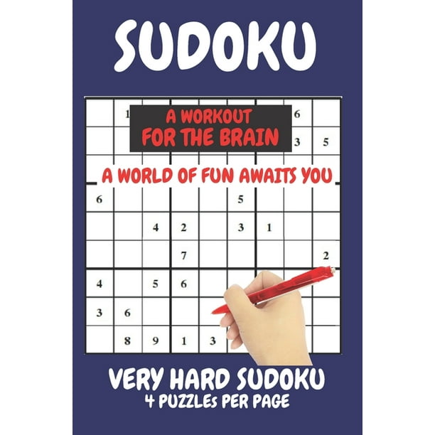 Sudoku Very Hard Expert Level Compact Book Fits In Your Bag 4 Puzzles Per Page Sudoku