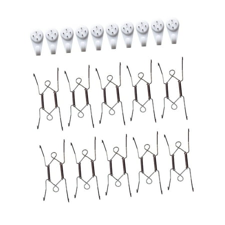 

TISHITA 20 Pieces Invisible Plate Hangers Decorative Wire Plate Hangers with 10 Hook with Nails in Various Sizes Plate Display Hanger 6Inch