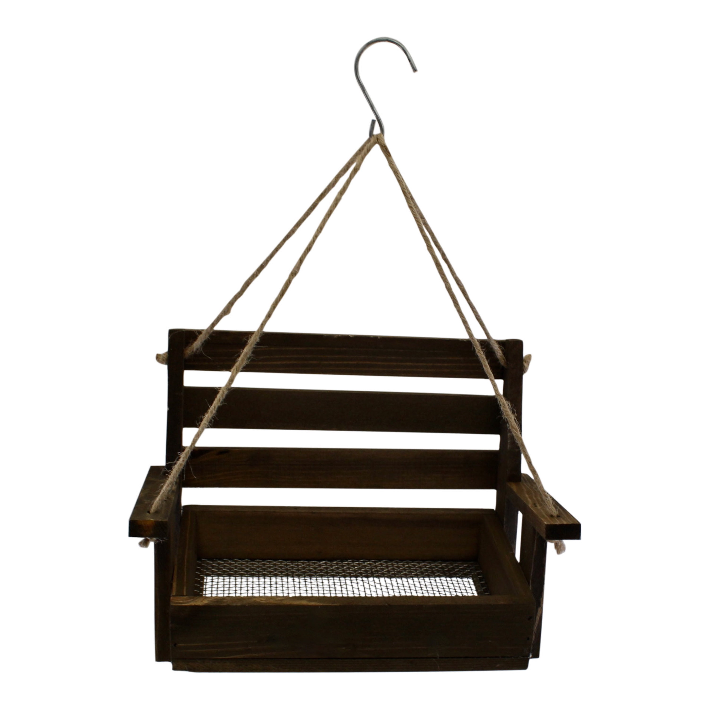 Backyard Essentials Porch Swing Bird Feeder Hanging Squirrel Feeder Brown