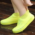 thumbnail image 3 of 2 Pairs of Waterproof Shoe Covers, Waterproof Silicone Rubber Shoe Covers for Rain, Non-Slip Easy-Handy Water Resistant Overshoes Outdoor Cycling Hiking Protectors Apply to Men, Women, Kids, 3 of 9