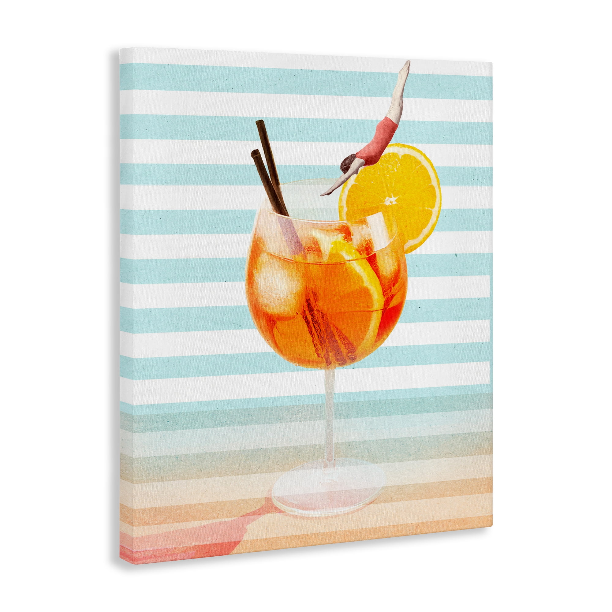 Spritz Cocktail Dive Canvas Wall Art, design by Lil' Rue