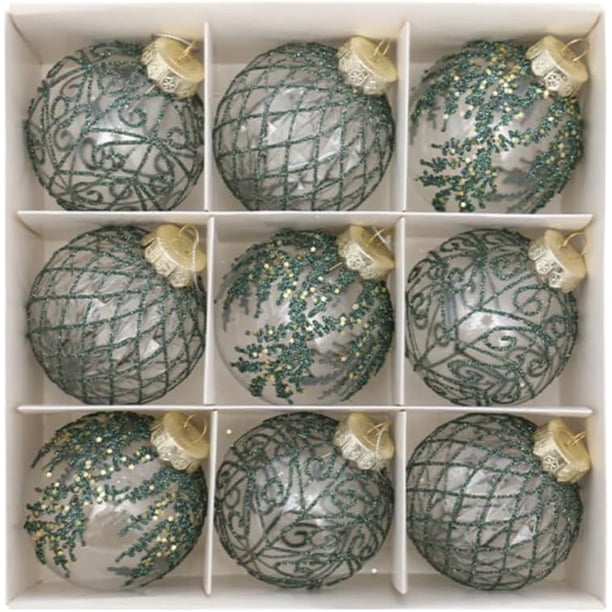 Juego de 9 bolas decorativas navideñas de 80 mm/3,15 pulgadas, transparentes e irrompibles, para colgar en el hogar, fiestas navideñas