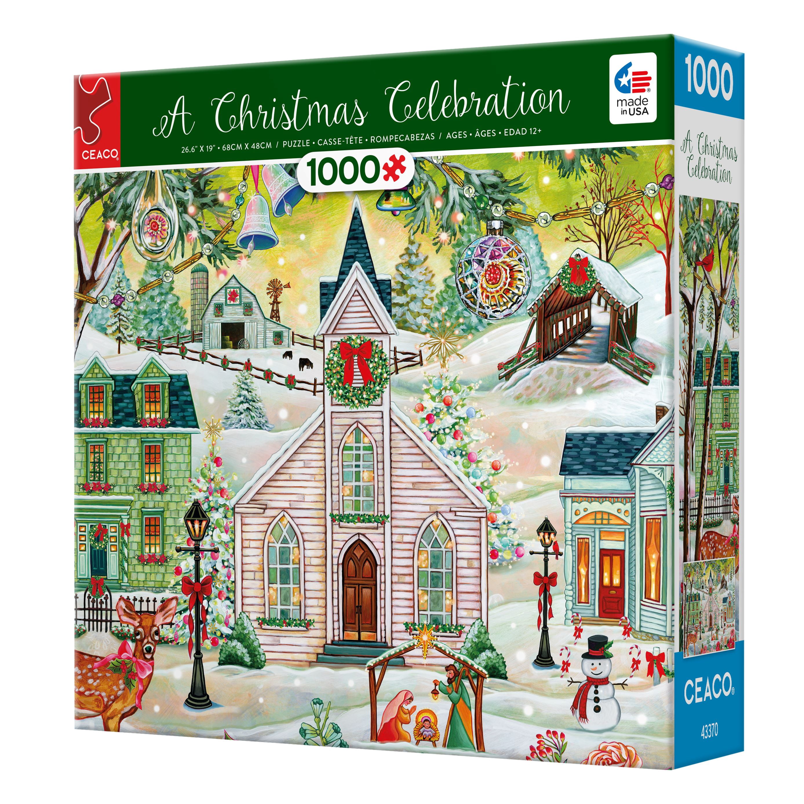 Ceaco 1000-Piece Classic Christmas A Christmas Celebration Interlocking Jigsaw Puzzle