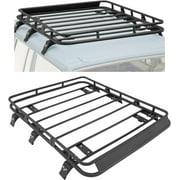 Kojem Roof Cargo Basket for 1984-2001 Jeep Cherokee XJ Rooftop Rack Luggage Baggage Carrier 140lbs Steel Black