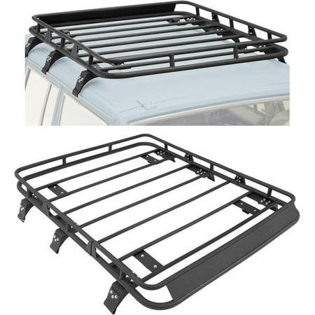 Kojem Roof Cargo Basket for 1984-2001 Jeep Cherokee XJ Rooftop Rack Luggage Baggage Carrier 140lbs Steel Black