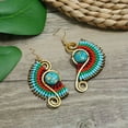 thumbnail image 5 of K-KED Bohemian Ethnic Style Earrings Hand Woven Earrings women's Long Style-13, 5 of 9