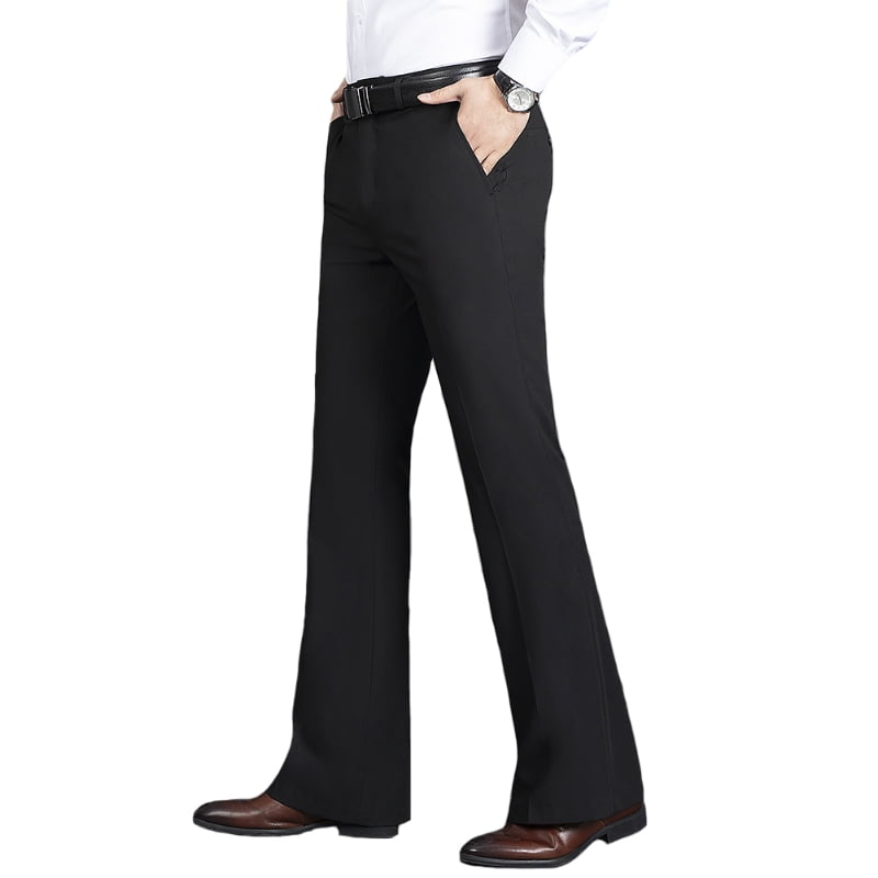 HAORUN Men Bell Bottom Pants 60s 70s Vintage Slim Fit Flare