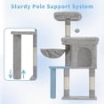 thumbnail image 3 of Cat Tree Tower, Scratching Posts with Cozy Condo, Padded Bed, Hammock, Plush Perch, Sisal Post and Ball for Indoor Kittens, 44.9 Inches, Light Gray MPJ009SW, 3 of 7