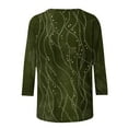 thumbnail image 5 of Yuanlook Women's 3/4 Length Sleeve Tops Crew Neck Dressy Casual Blouses T Shirts Fall Clothes - Green - L, 5 of 9
