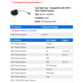 thumbnail image 2 of Fuel Tank Cap - Compatible with 2018 - 2022 Toyota Tacoma 2019 2020 2021, 2 of 2