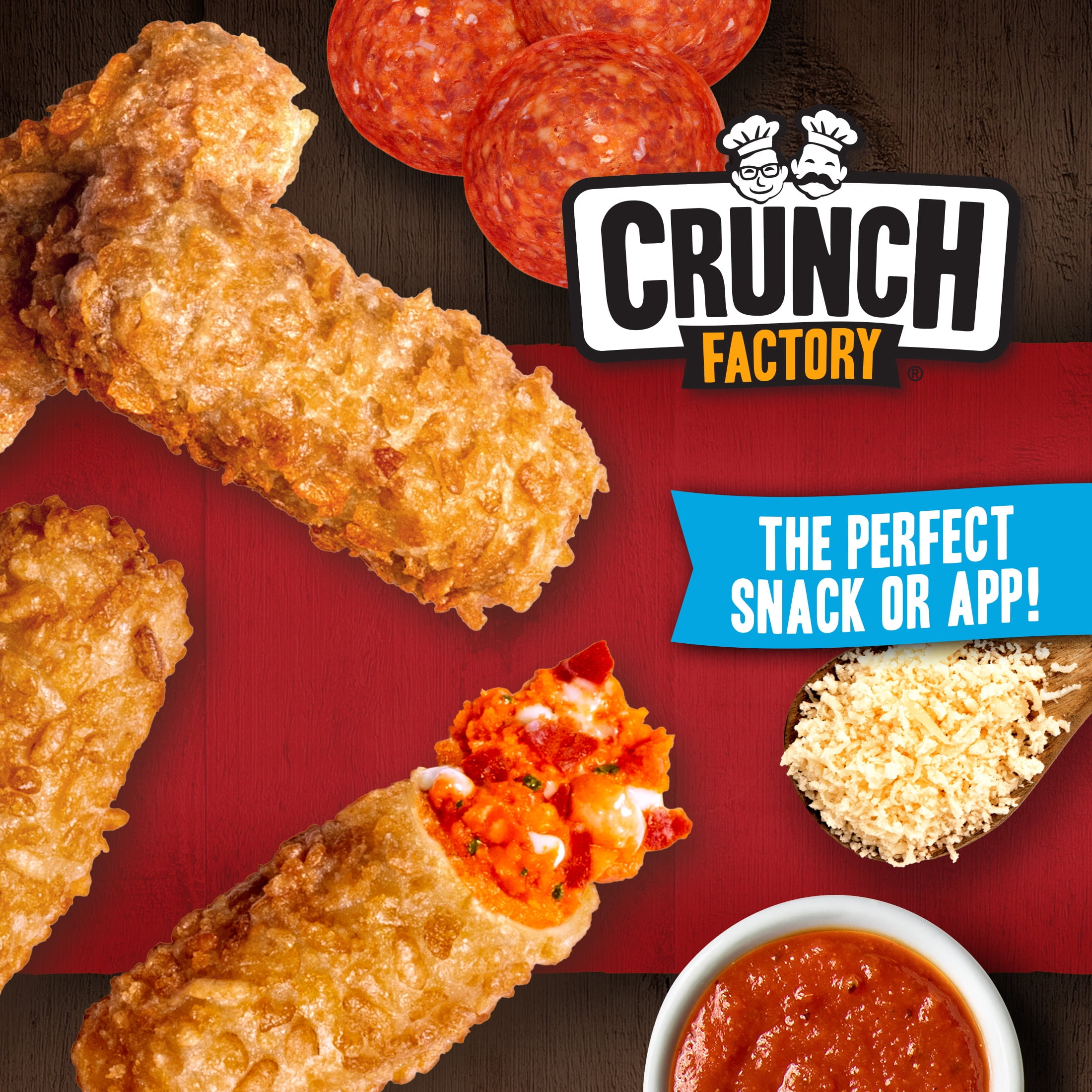 Crunch Factory Pepperoni Pizza Crunch Roll Bites, 16.8 oz, 14 Rolls (Frozen)