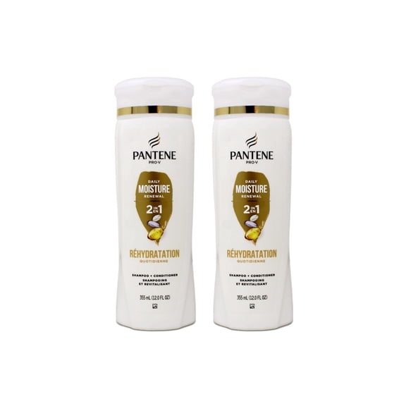 Pantene Pro V Daily Moisture Renewal 2 in 1 Shampoo and Conditioner 12 fl oz (Pack of 2)