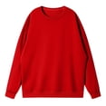 thumbnail image 5 of Lumtrix Oversized Sweatshirts for Women No Hood Crewneck Loose Fit Fleece Pullover Tops Fashion Fall Clothes 2026 Red XL, 5 of 5