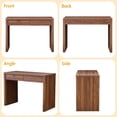 thumbnail image 3 of Wirrytor Walnut 43.3" Computer Desk with 2 Storage Drawers, Mid-Century Modern Small Office Desk, Versatile Study Vanity Table for Bedroom & Home Office, 3 of 9