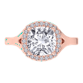 thumbnail image 4 of Margot - Moissanite Cushion Cut Lab Diamond Solitaire Engagement Ring With Halo, 4 of 5