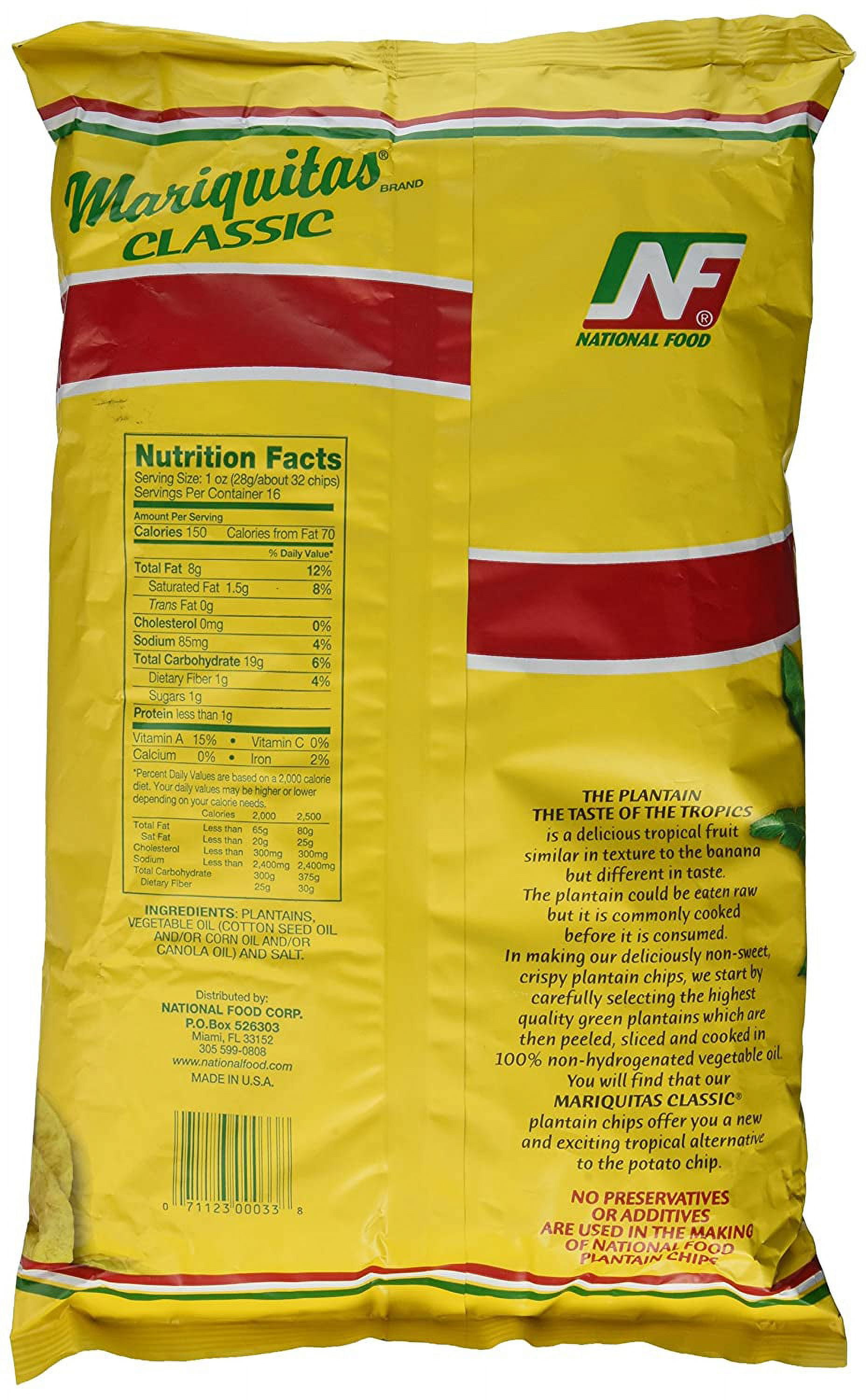 National Foods Mariquitas Classic Plantain Chips, 14 Oz.