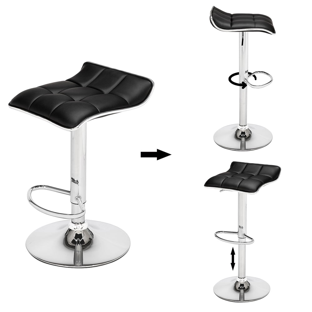 Lowestbest 2PCS Adjustable Bar Stools, Curved Foot Stools, Modern Chair with Swivel, Cotton And Linen Fabric, Black Lowestbest 2PCS Adjustable Bar Stools, Curved Foot Stools, Modern Chair with Swivel, Cotton And Linen Fabric, Black