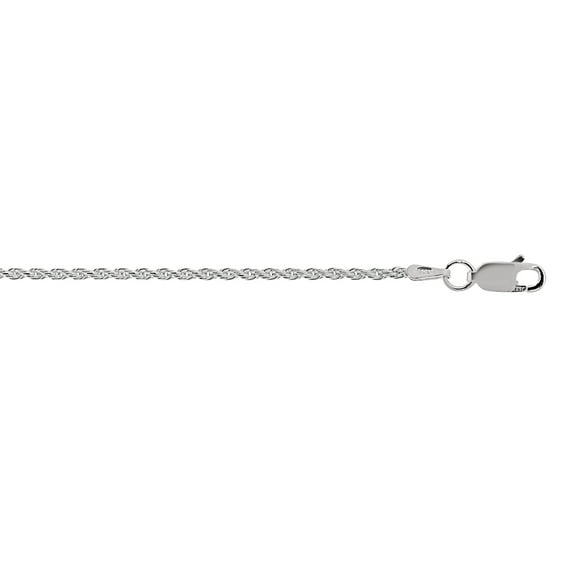 JewelStop Sterling Silver Silver Rhodium Plated 1.4mmDiamond Cut Rope Chain Necklace 18"