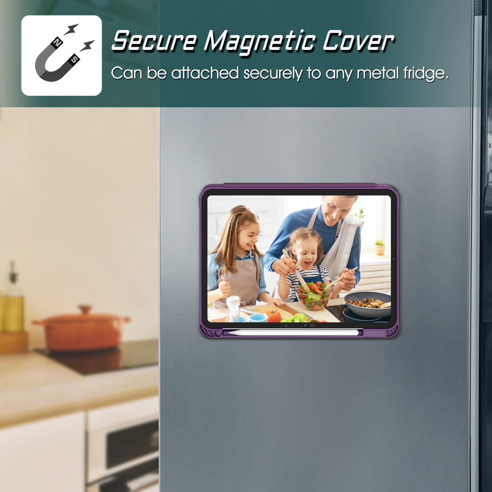 Fintie Magnetic Stand Case for iPad Pro 11-inch (M5) 2025 / (M4) 2024 - Multiple Angles Shockproof Rugged Soft TPU Cover with Pencil Holder, Purple
