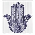 thumbnail image 3 of Ambesonne Hamsa Shower Curtain, Antique Shape, 69"Wx70"L, Navy Blue, 3 of 3