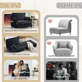 thumbnail image 6 of Foldable Sofa Bed Recliner, 3-in-1 Convertible Sleeper, Mid-century Modern Decor, Suitable for Small Spaces, with 3 Pillows, Can be Placed in the Bedroom, Study Room, Guest, Living Room, Black, 6 of 9