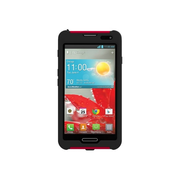 Trident Aegis Series - Back cover for cell phone - silicone, hardened bio-enchanced polycarbonate - red