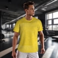 thumbnail image 3 of Wukai Yellow Glitter Print Men's Short-Sleeved Mesh T-Shirt,Quick-Dry Short Sleeve Workout T-Shirt-XX-Large, 3 of 8
