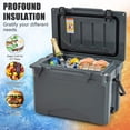 thumbnail image 3 of Topcobe 25 QT Hard Cooler with Aluminum Handle and Integrated Cup Holders, Travel Cooler, Gray, 3 of 8