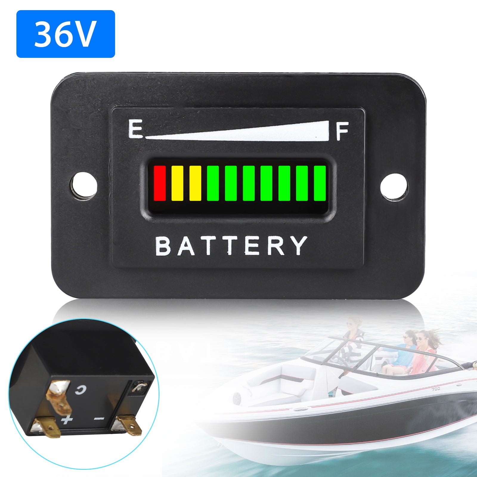 48V LED Battery Indicator Meter Gauge Charge Discharge Tester 
