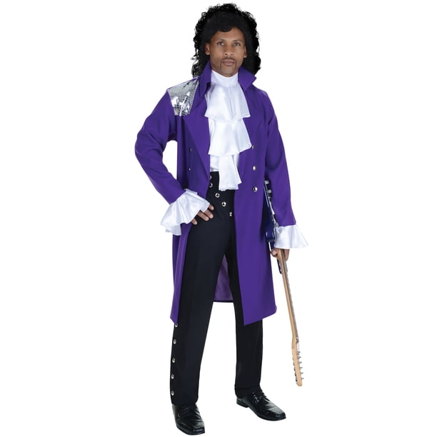 Prince Purple Rain Costume Wig Set Jacket Jabot Glasses Wig Adult Men'S
