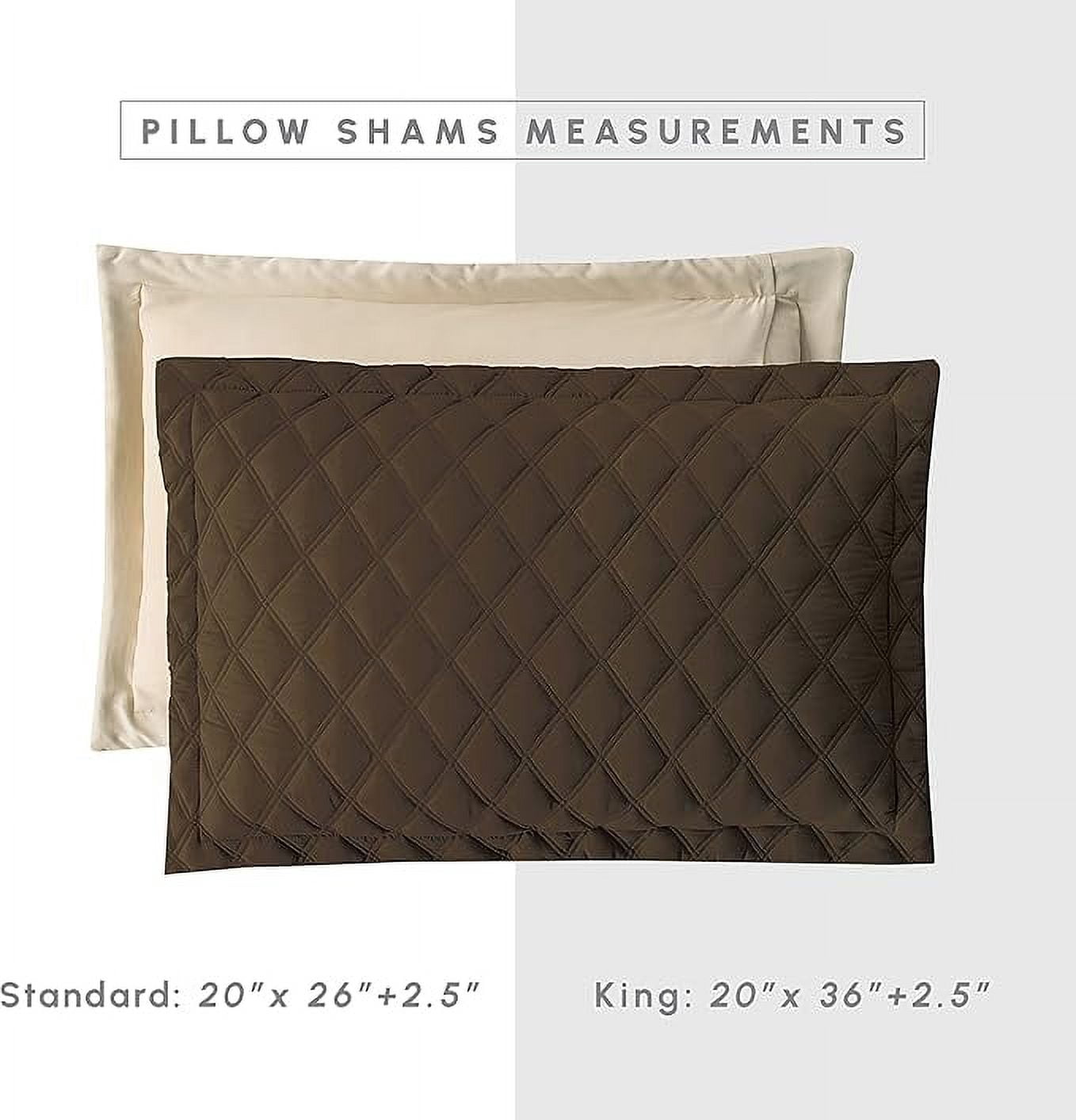 Elegant Comfort 3-Piece Quilted Reversible Bedspread Coverlet Set with Pillow Shams, Exquisite Diamond Stitching All Season Heavy Weight - Ultra Soft Premium Quilt- Twin XL, Brown/Cream