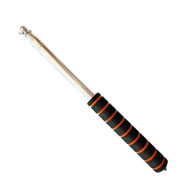 Almencla Telescopic Flagpole, Stainless Steel Flagpole, Flag Pole, Hand-held Metal Flagpole, with Sponge Handle , Orange, 2.5m