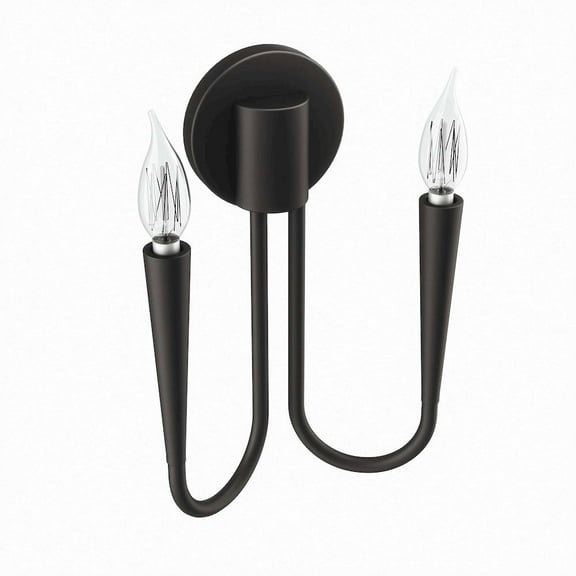 Modway Penrose 2-Light Modern Style Metal Wall Sconce in Black