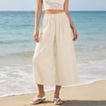 thumbnail image 5 of Admvng Women's Striped Wide Leg Elastic High Waist Pockets Culottes Copped Pants, 5 of 7