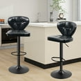 thumbnail image 2 of Daluvenix Bar Stools with Back Sets of 4 ,Modern Barstools Adjustable Faux Leather Upholstered Swivel Bar Stools, Counter Height Bar Chairs with Back for Kitchen Island, Black, 2 of 6