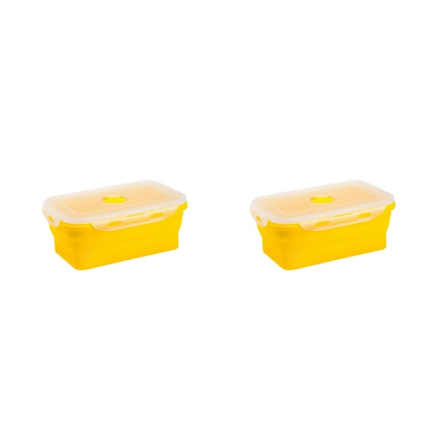 relayinert Stylish For Professionals On Go Compact Making Lightweight Sealed Preservation Box Microwave Lunch Box Office Lunch Box yellow 350ml 2Set