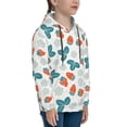 thumbnail image 3 of Fotbe Floral Strawberr Pattern Youth Pullover Hooded Sweatshirt, Boys Hoodie, Kangaroo Pocket Hoodie for Kids Girls -Small, 3 of 6