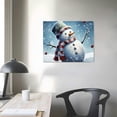 thumbnail image 3 of ONETECH  - Christmas Snowman Wall Art Painting Pictures Festival Art Print On Canvas for Bedroom Living Room Home Wall Decor,Stretched and Framed Ready to Hang -, 3 of 4