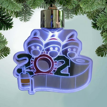 

Acrylic Survivor Family Snowman Pattern Christmas Party Pendant with LED Light Red Acrylic