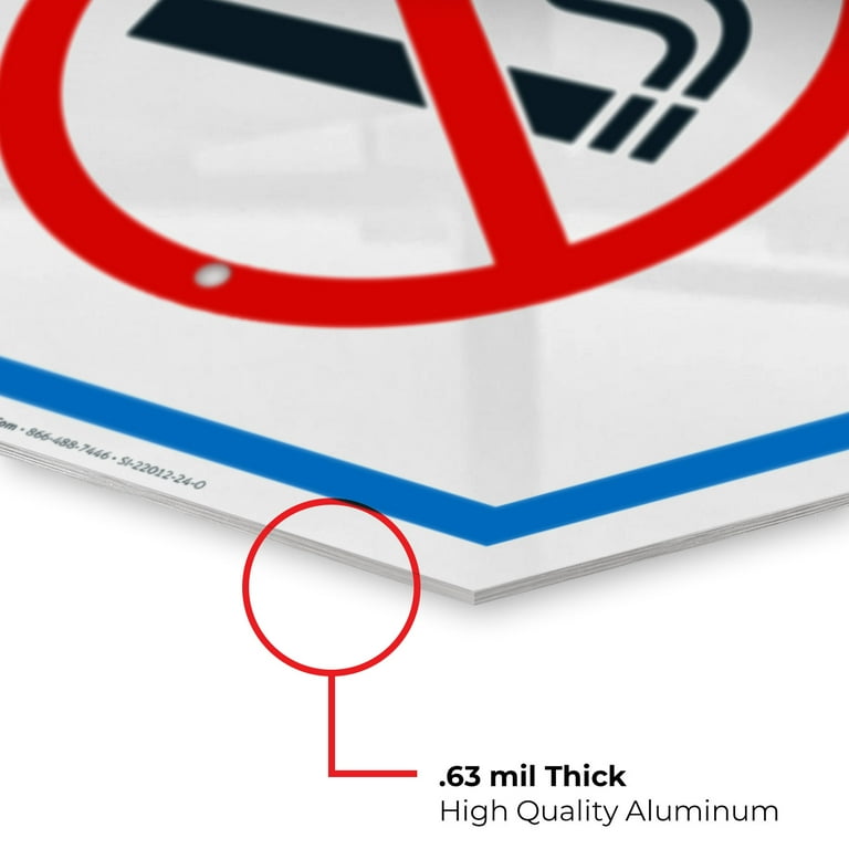 Sigo Signs 'No Smoking Within 20 Feet' Sign - 12"x18", 55 Mil HDPE, Durable Outdoor/Indoor Sign With Pre-Drilled Holes
