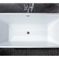 Lexora LD901159A1C0000 59 in. Vinter Freestanding Bathtub with Chrome Drain, Acrylic - White