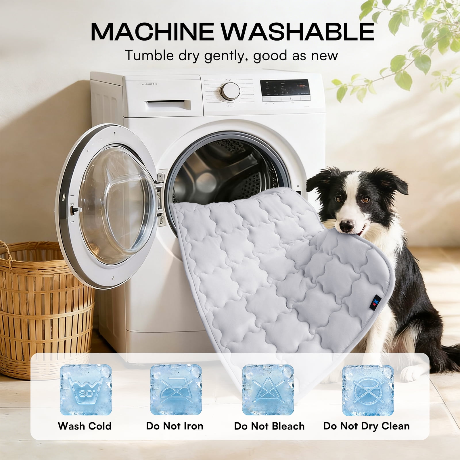 Premium Dog Cooling Mat Non-Slip Q-MAX>0.5 Self-Cooling Pad for Small Pet Cat Indoor Portable Kennel Puppy Bed for Summer Crate Pad for Dog Washable