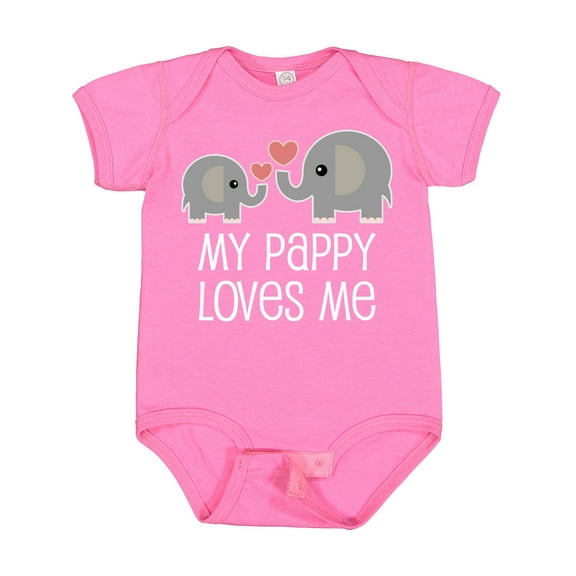 Inktastic Pappy Loves Me Grandson Boys or Girls Baby Bodysuit