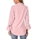 thumbnail image 5 of Moda mujer Casual sólido manga larga suelta camiseta otoño Pullver blusa Turndown Collar Tops Pompotops FGAJ20755, 5 of 6