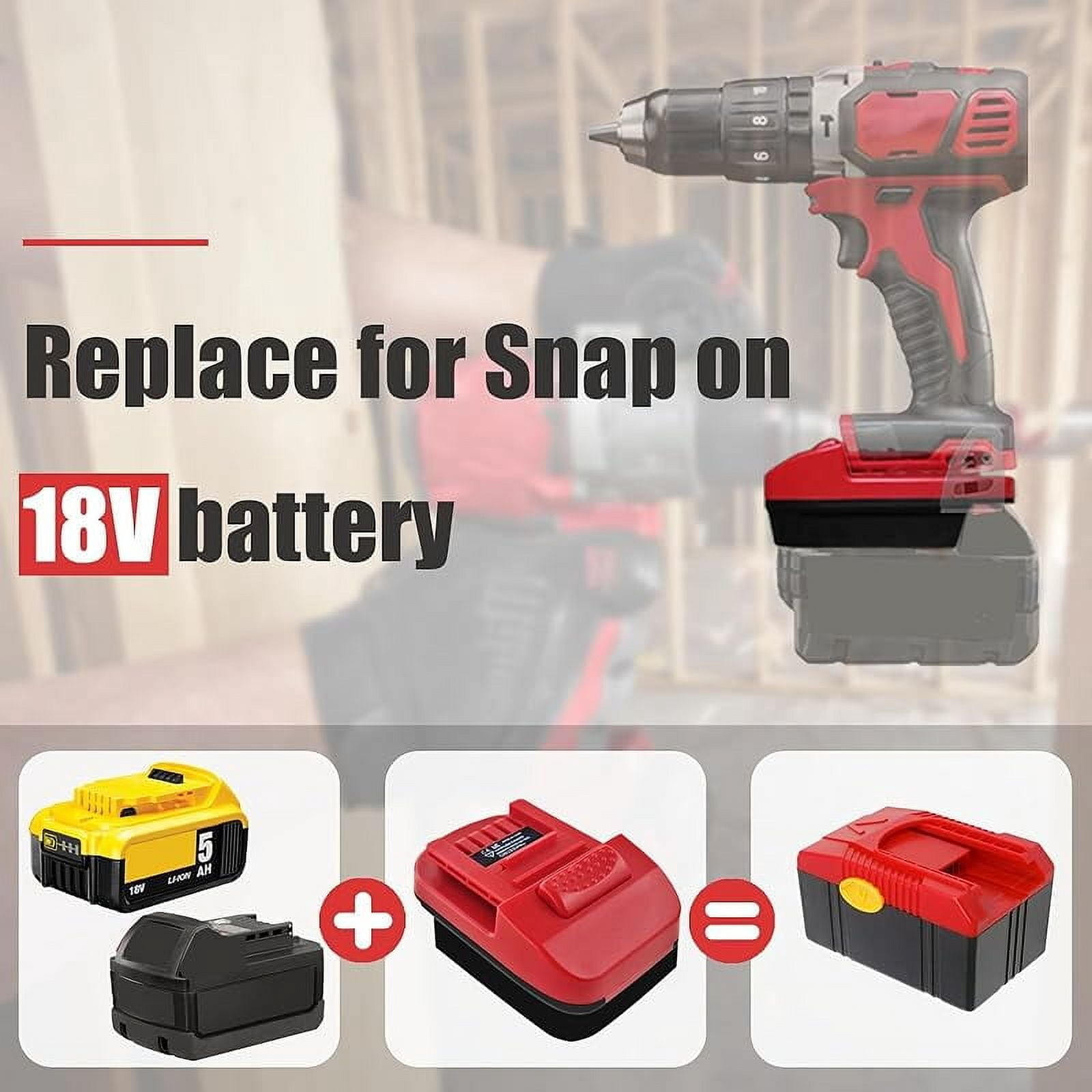 Adapter for De*Walt 20V & for Mil*wau*kee M18 18V Li-on Battery Convert to for Snap-on 20V Power Tool